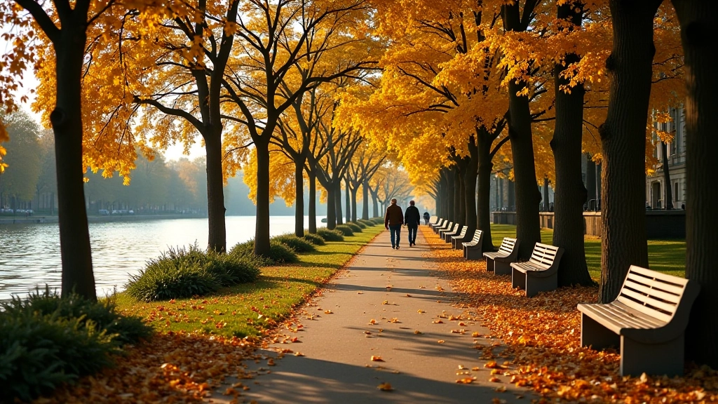 Beautiful riverside promenade path along the Daugava embankment with trees and natural scenery